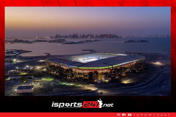 Demountable stadium constructed with shipping containers completed in Qatar for World Cup 2022.
