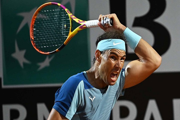 Rafael Nadal appeared to be struggling with a foot injury as he lost in the last 16 of the Italian Open to Denis Shapovalov.