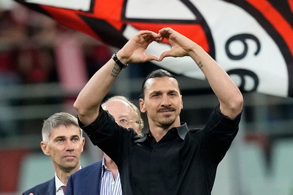 Zlatan Ibrahimovic of AC Milan hangs up his boots at 41.