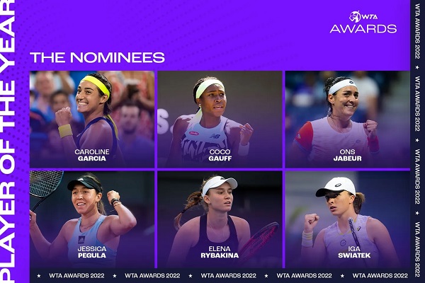 WTA Player Awards nominations are out.