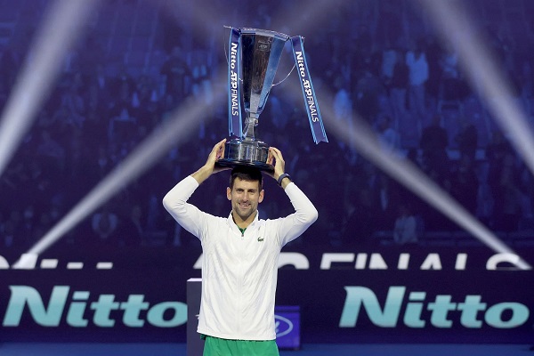 Novak Djokovic defeats Casper Ruud in Turin Finals.
