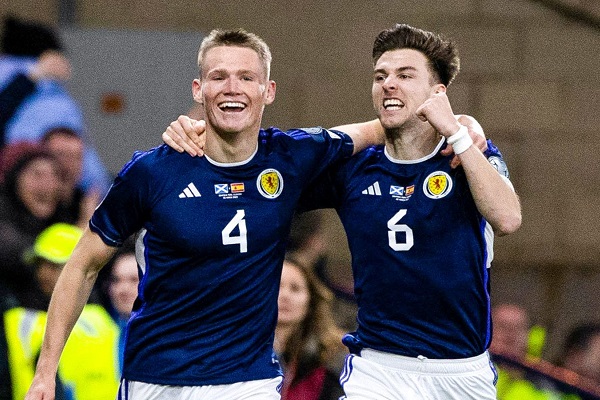 McTominay scores twice as Scotland stuns Spain.