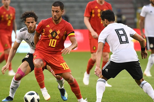 Egypt defeats Belgium 2-1 in World Cup warm-up friendly.