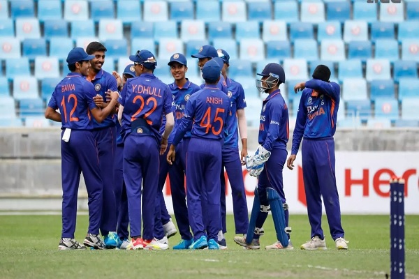 India vs. West Indies in a warm-up match for the U19 World Cup.