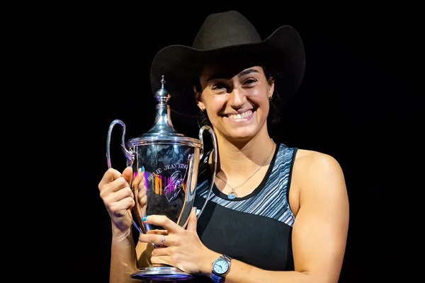 Caroline Garcia claims the singles title at the WTA Finals.